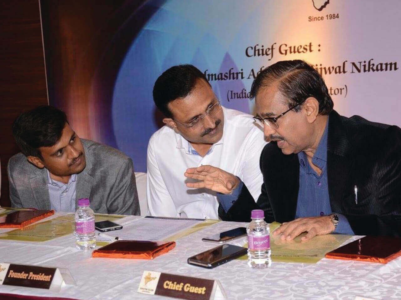 Sharing stage with Ujjwal Nikam (Indian Special Public Prosecutor)
&
Rikab Mehta President Bombay Metal Exchange Ltd)